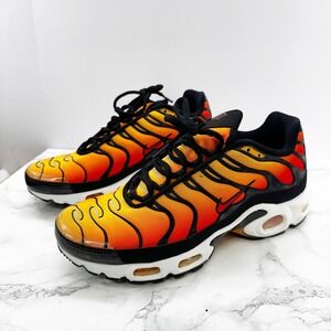 Nike‎ Air Max Plus Sunset Orange Black White Running Shoes HF0552-001 Men Sz 7.5